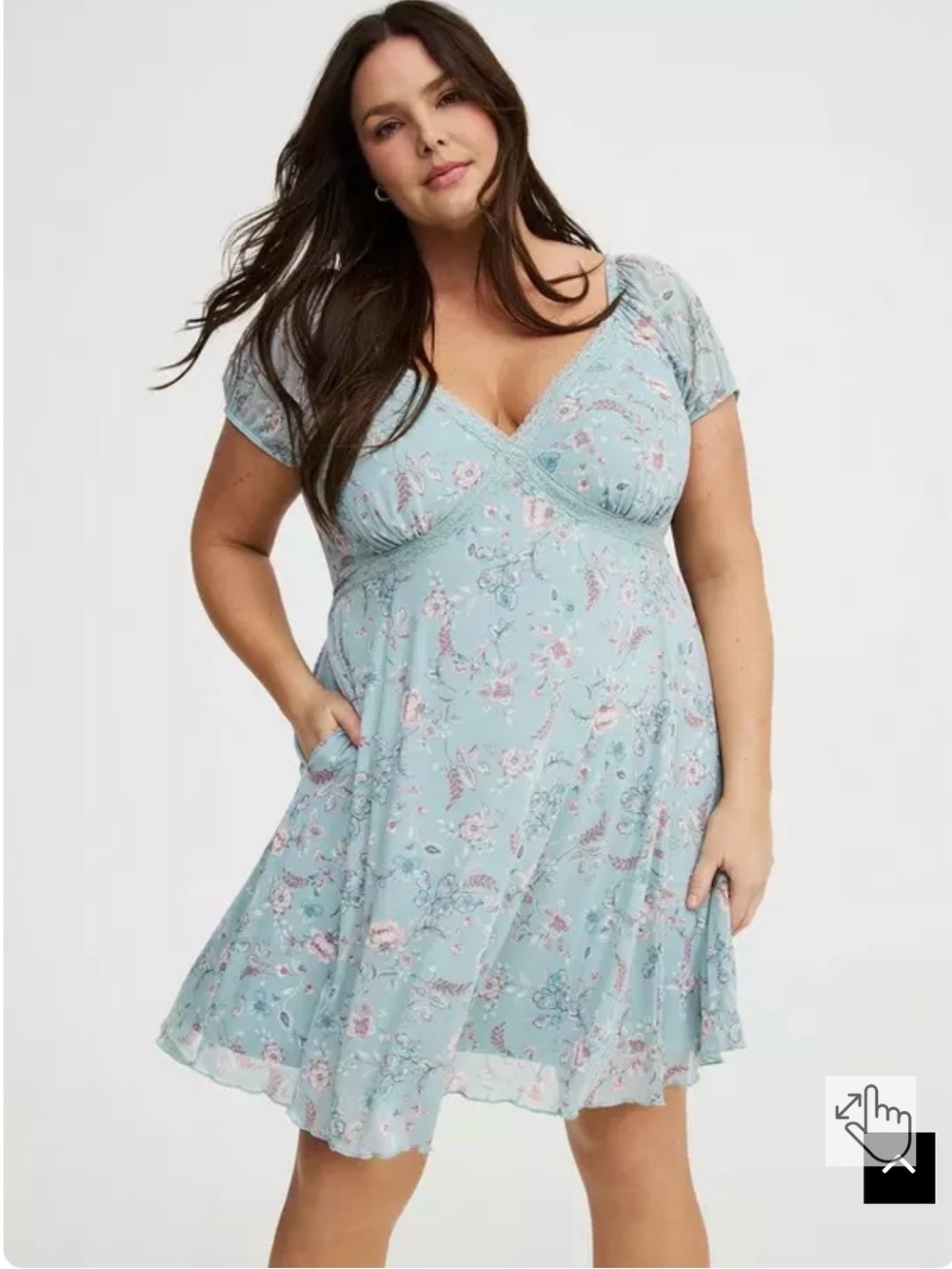Torrid Light Blue Floral Fit & Flare Dress